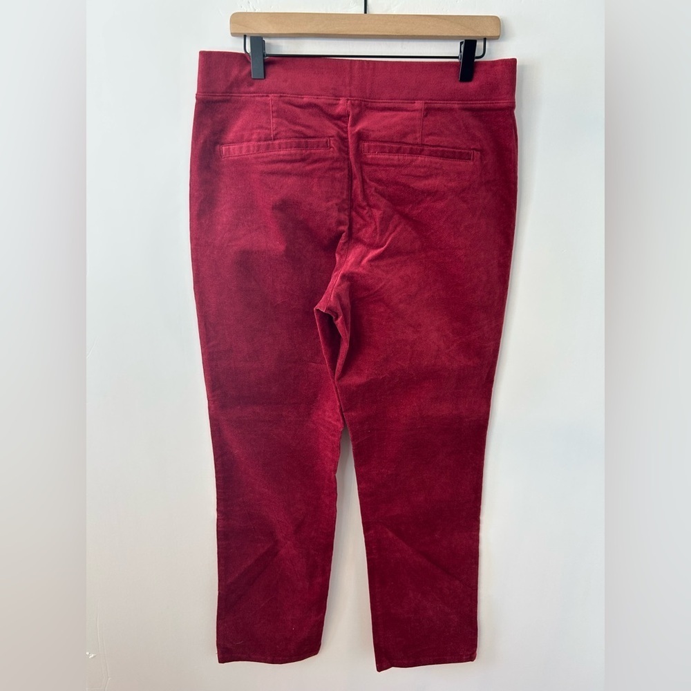 *NWOT* Denim & Co. Women’s Cranberry Soft Stretch Velvet Straight Leg Pant, M - Picture 7 of 10